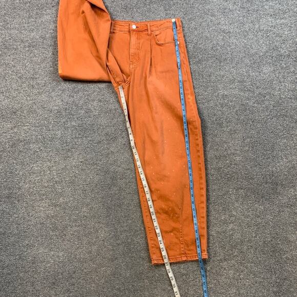 Pilcro Jeans Womens 29 Orange Denim Breaker Relaxed Barrel Crop High Rise *READ - Picture 4 of 13